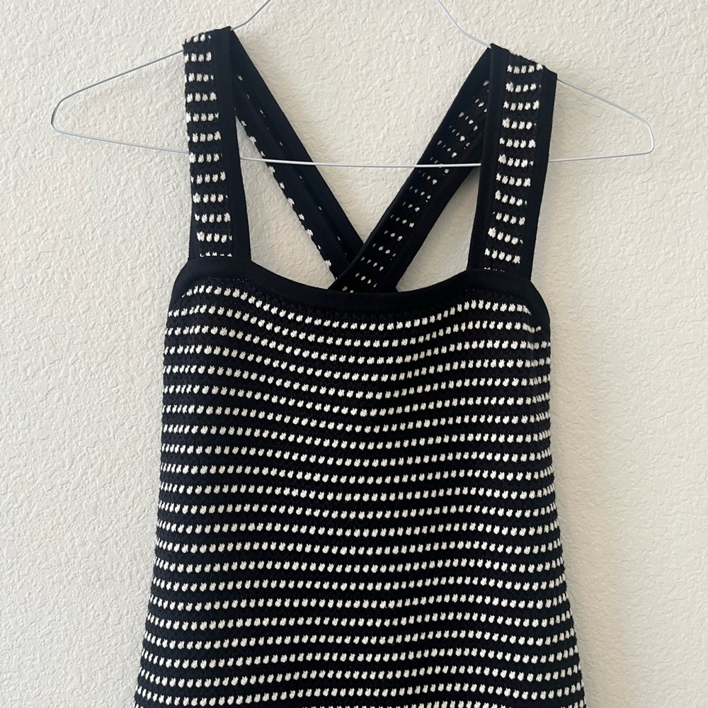 Ann Taylor Criss Cross Knit Dress Stripe Petite‎ XS - Picture 2 of 6